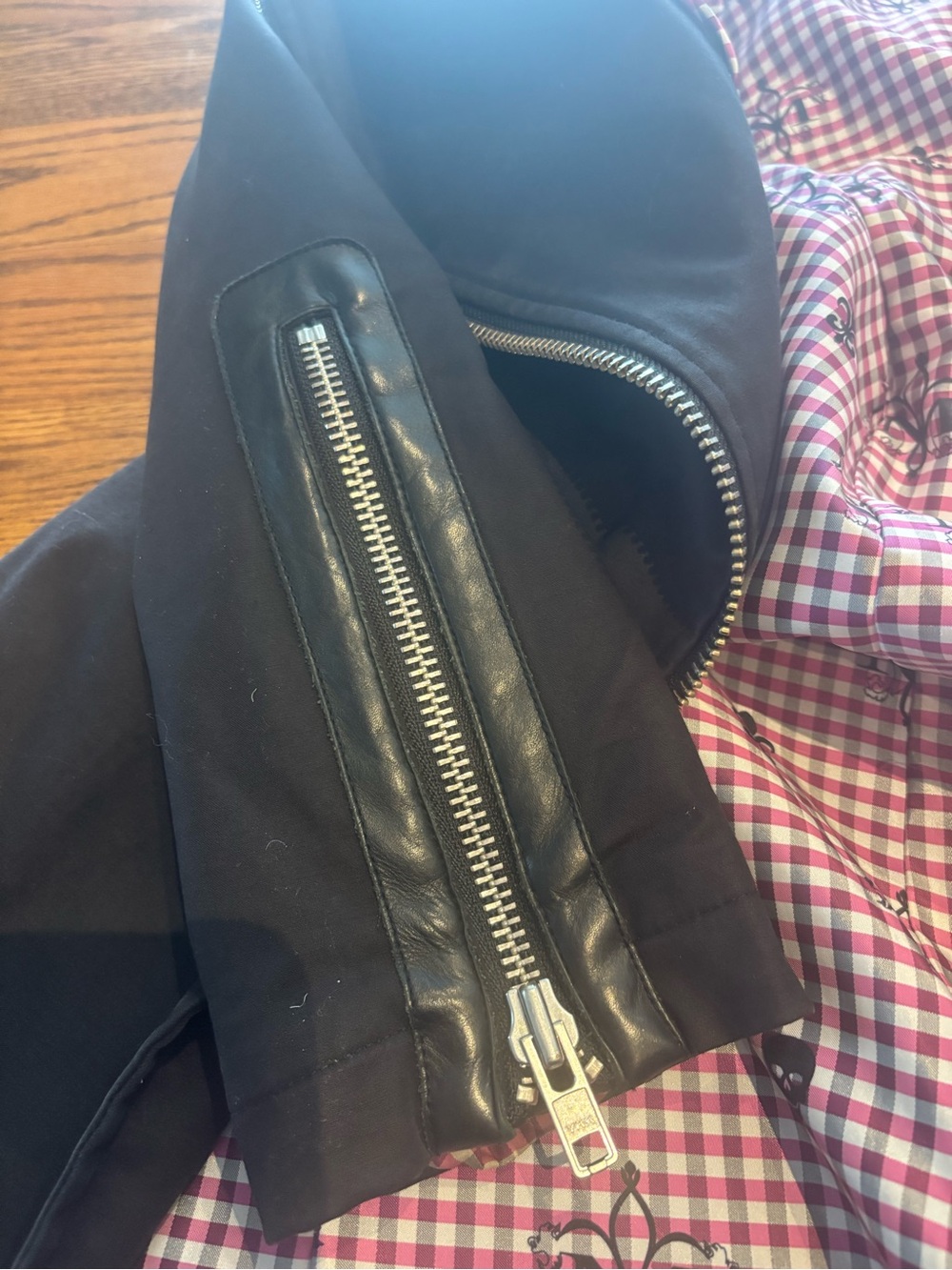 Mackage Black Trench Coat with Leather Belt & Silver Zippers - Picture 7 of 11